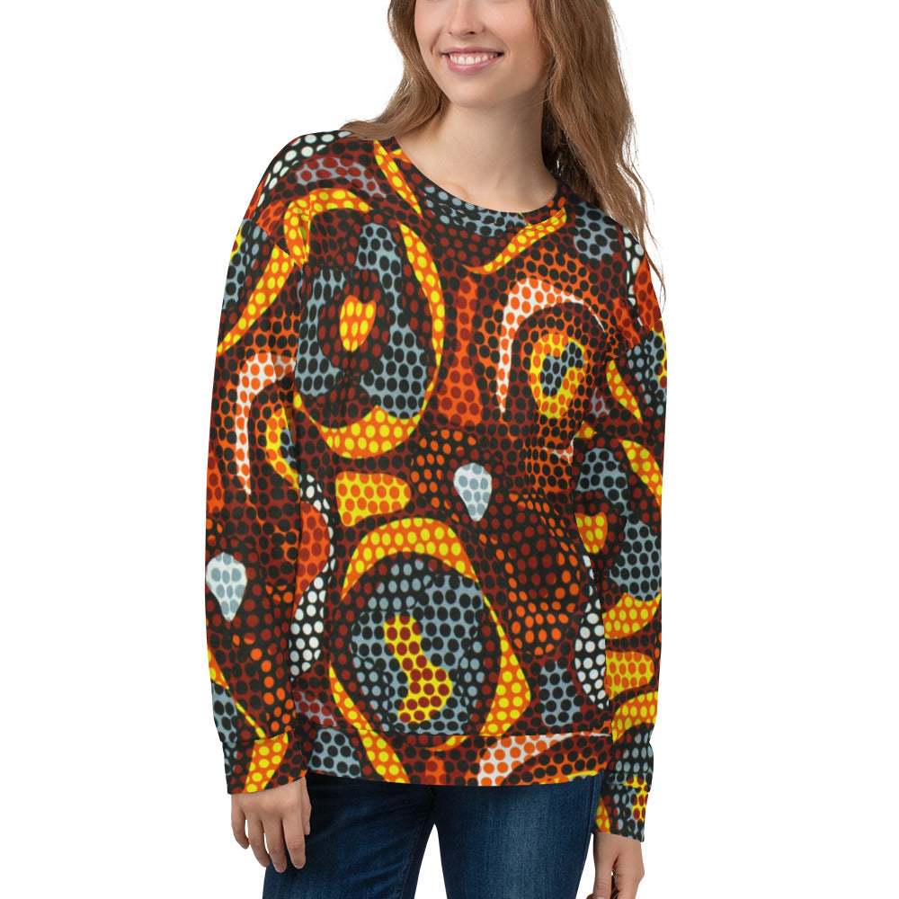 Multicolour Orange Abstract Ankara Unisex Sweatshirt