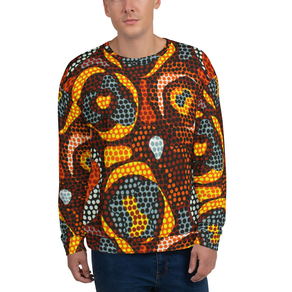 Multicolour Orange Abstract Ankara Unisex Sweatshirt