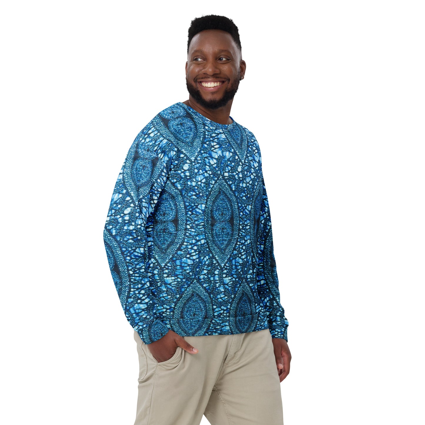 Blue Peas Ankara Unisex Sweatshirt