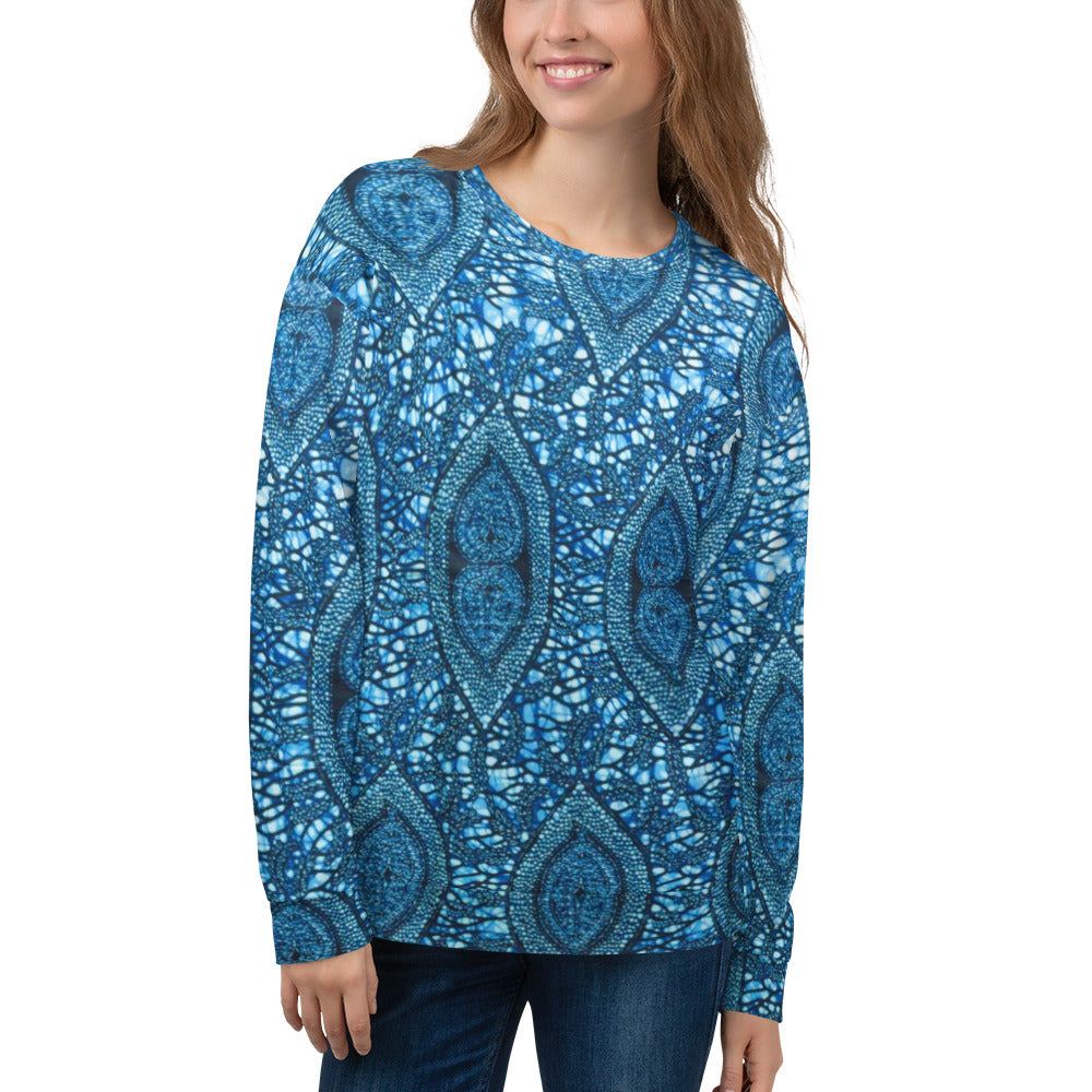 Blue Peas Ankara Unisex Sweatshirt