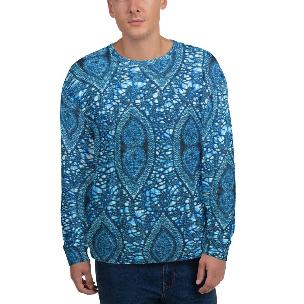 Blue Peas Ankara Unisex Sweatshirt