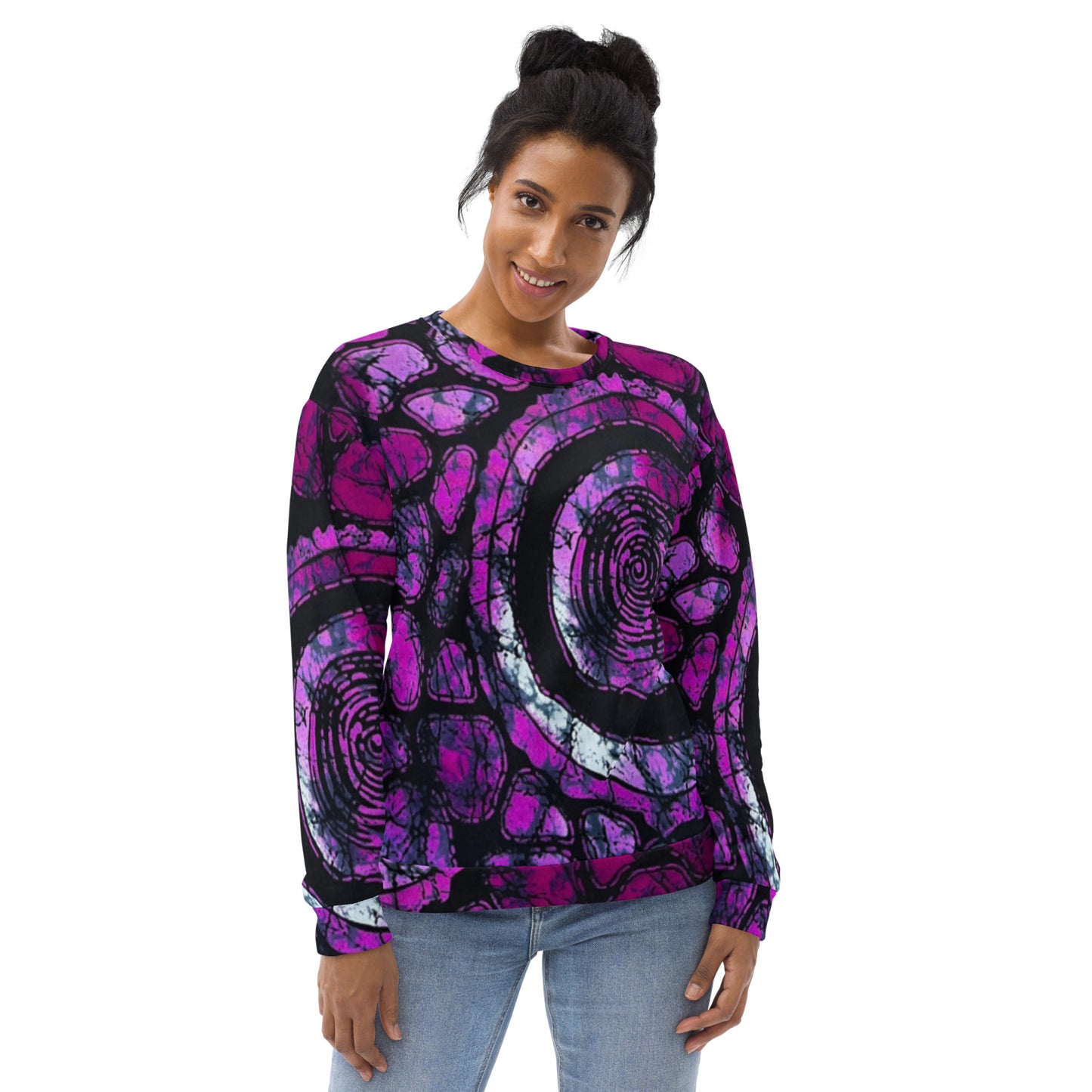 Purple Black Ankara Unisex Sweatshirt