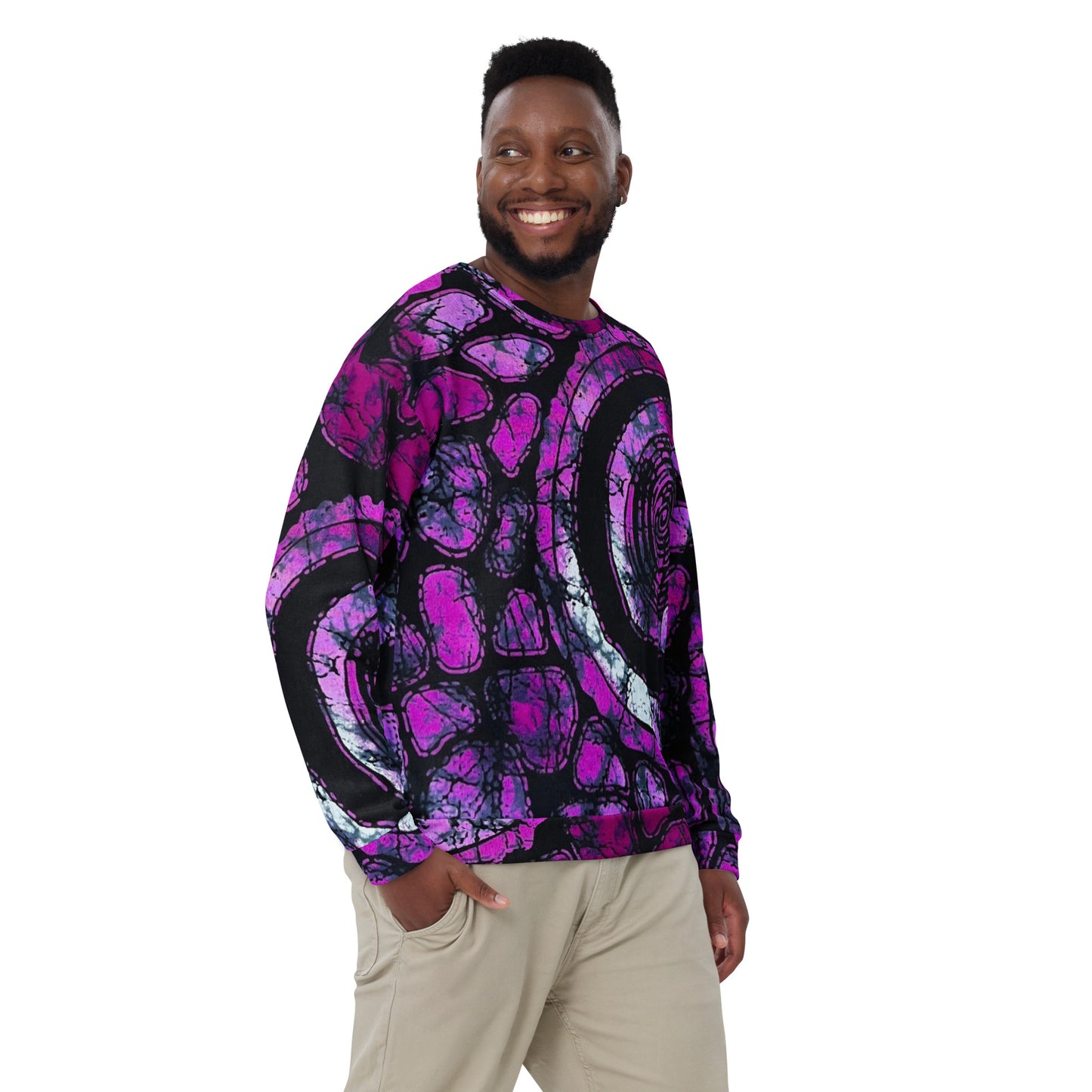 Purple Black Ankara Unisex Sweatshirt