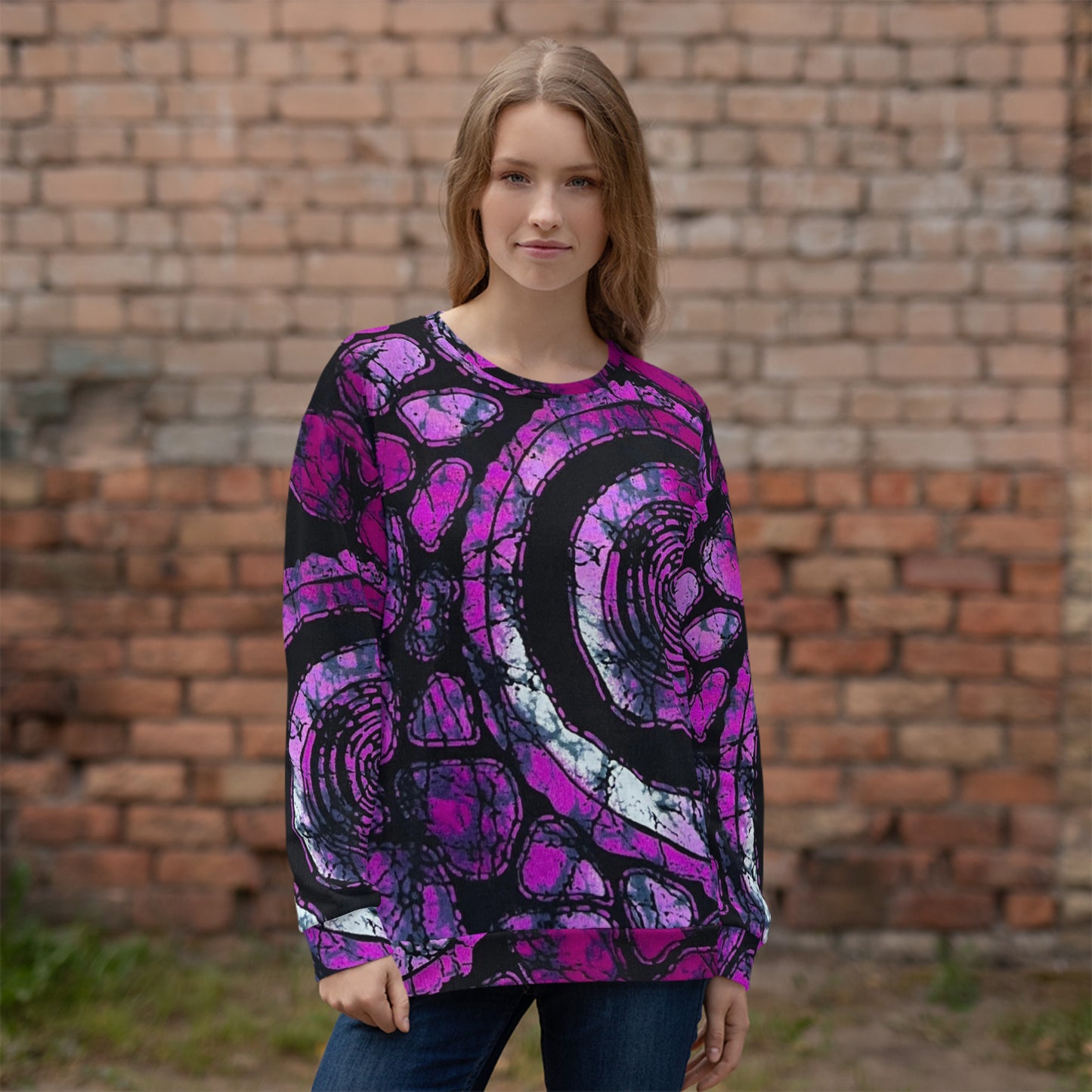 Purple Black Ankara Unisex Sweatshirt