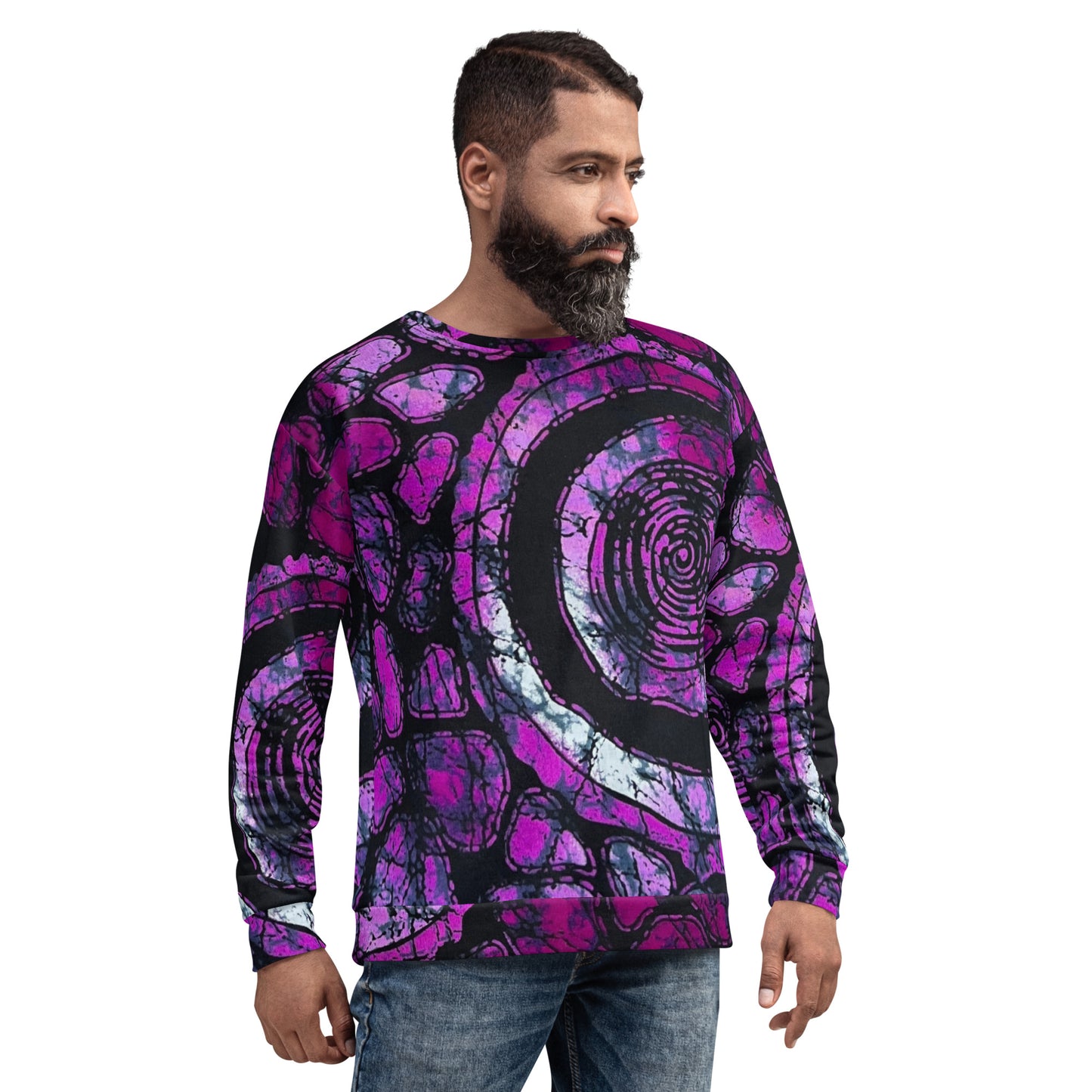 Purple Black Ankara Unisex Sweatshirt