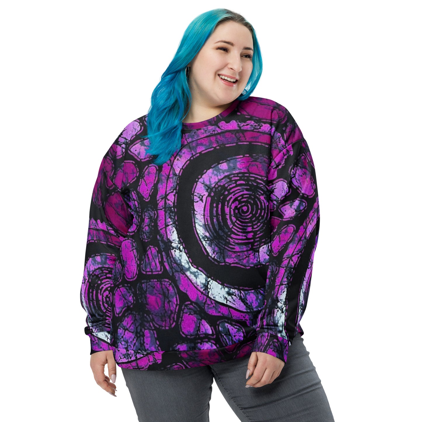 Purple Black Ankara Unisex Sweatshirt