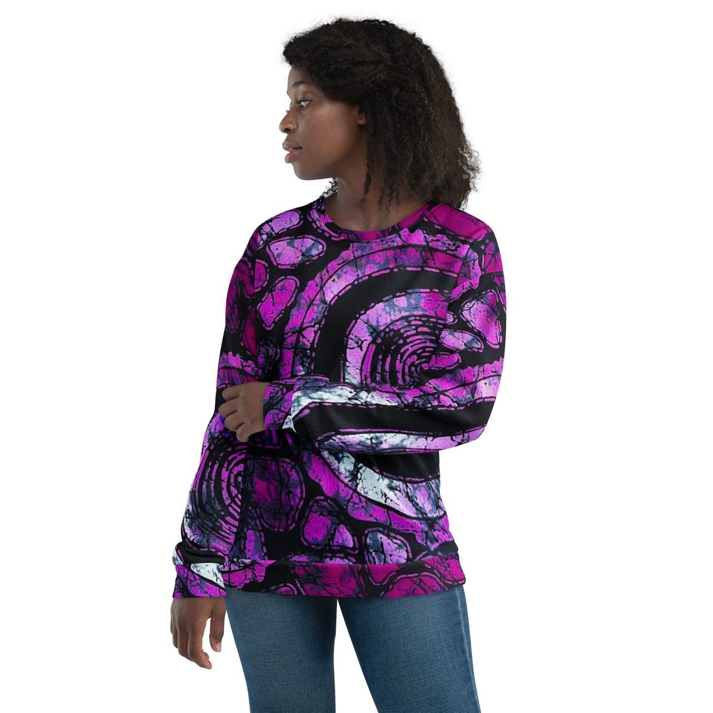 Purple Black Ankara Unisex Sweatshirt