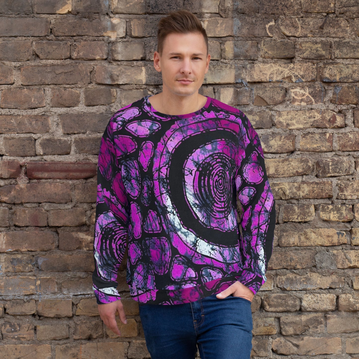 Purple Black Ankara Unisex Sweatshirt