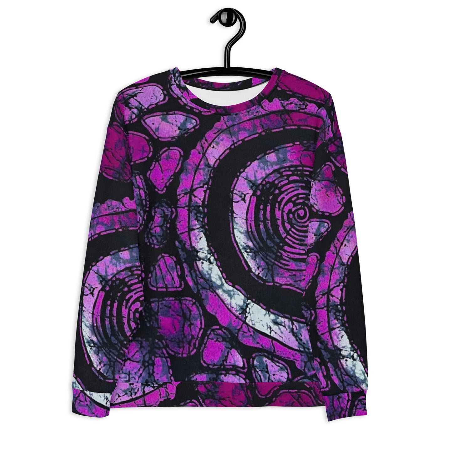 Purple Black Ankara Unisex Sweatshirt