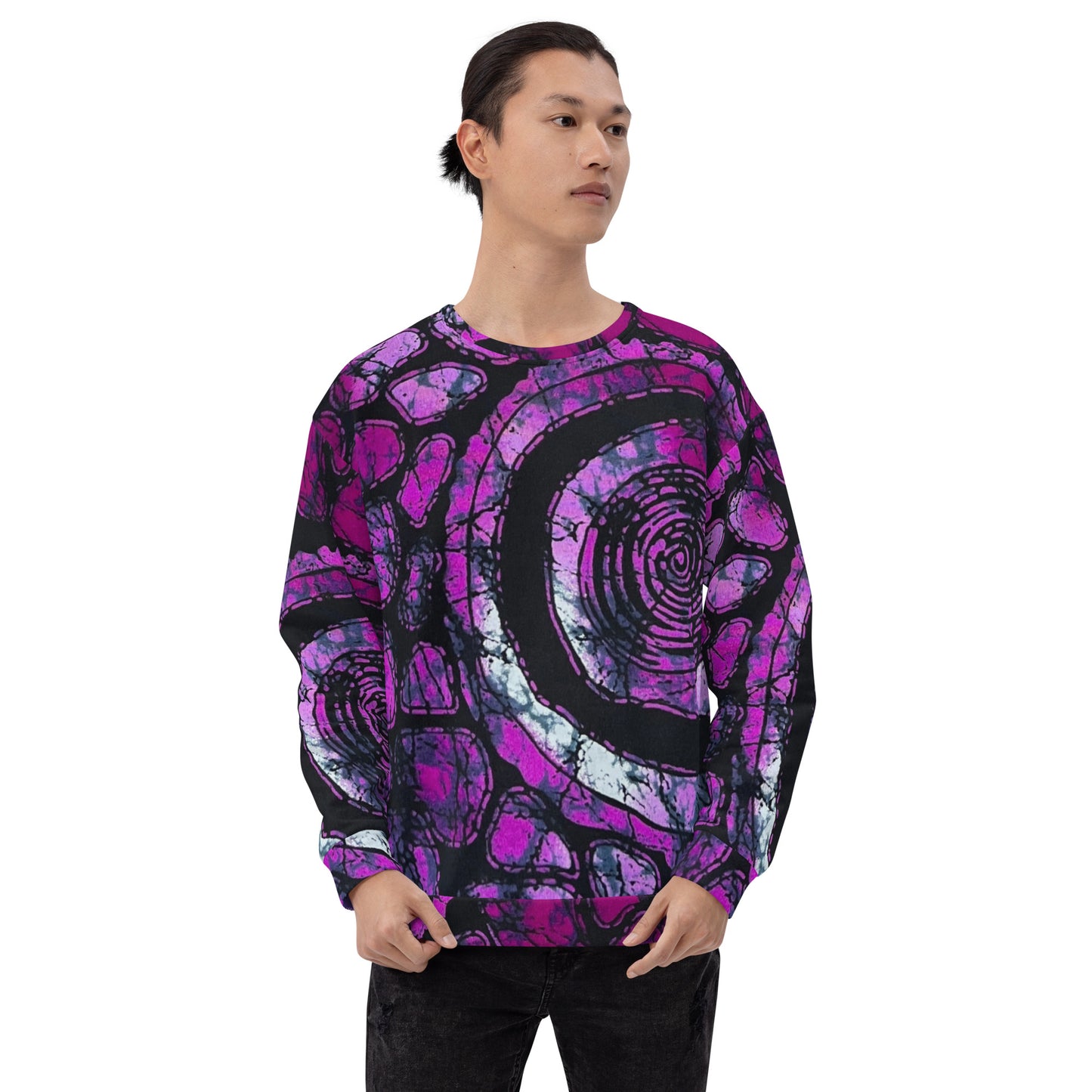 Purple Black Ankara Unisex Sweatshirt