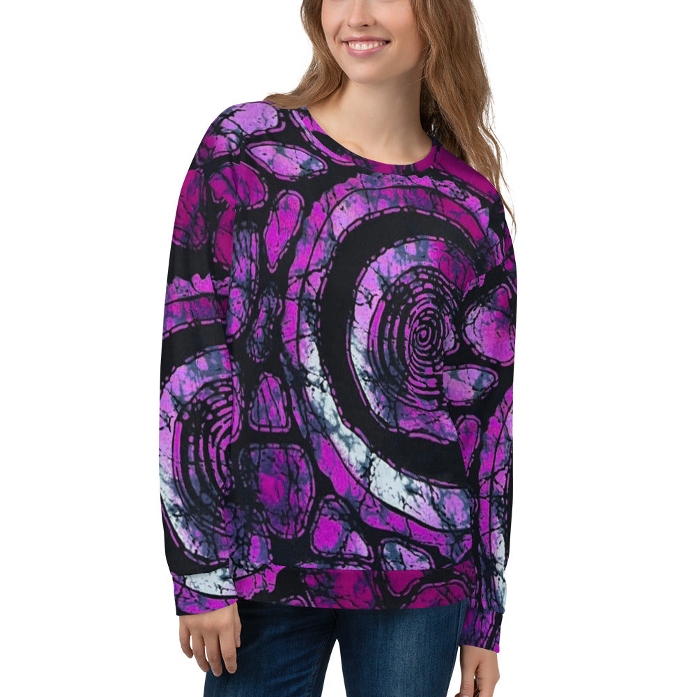 Purple Black Ankara Unisex Sweatshirt