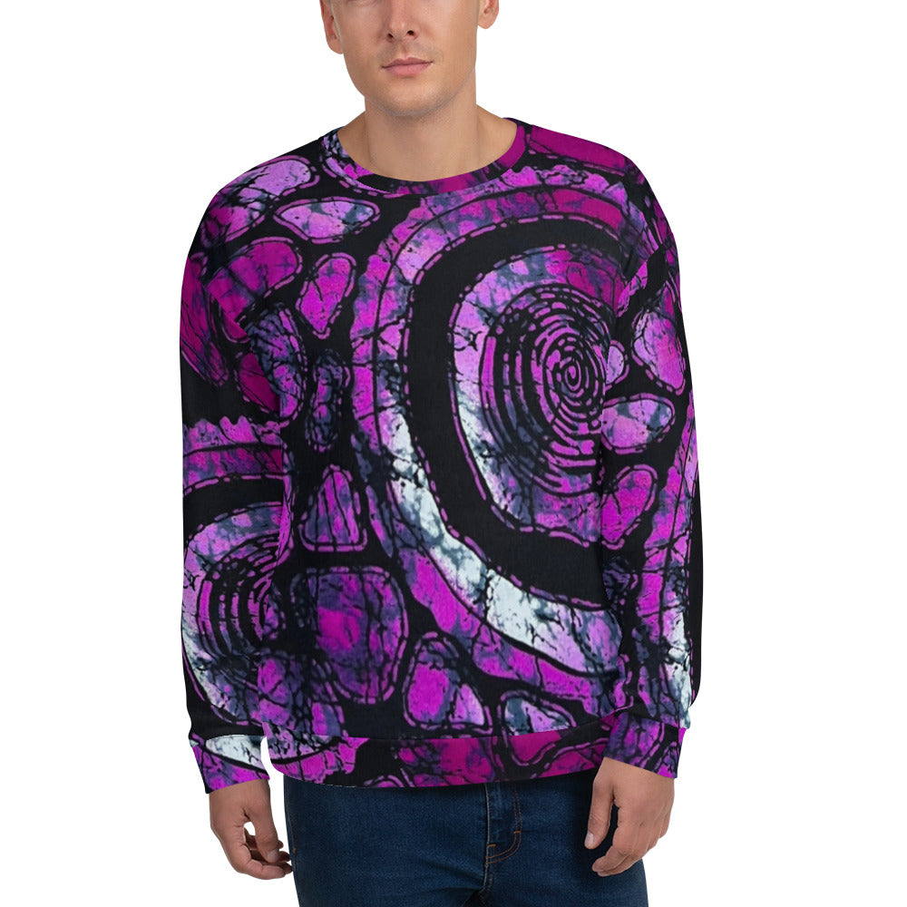 Purple Black Ankara Unisex Sweatshirt