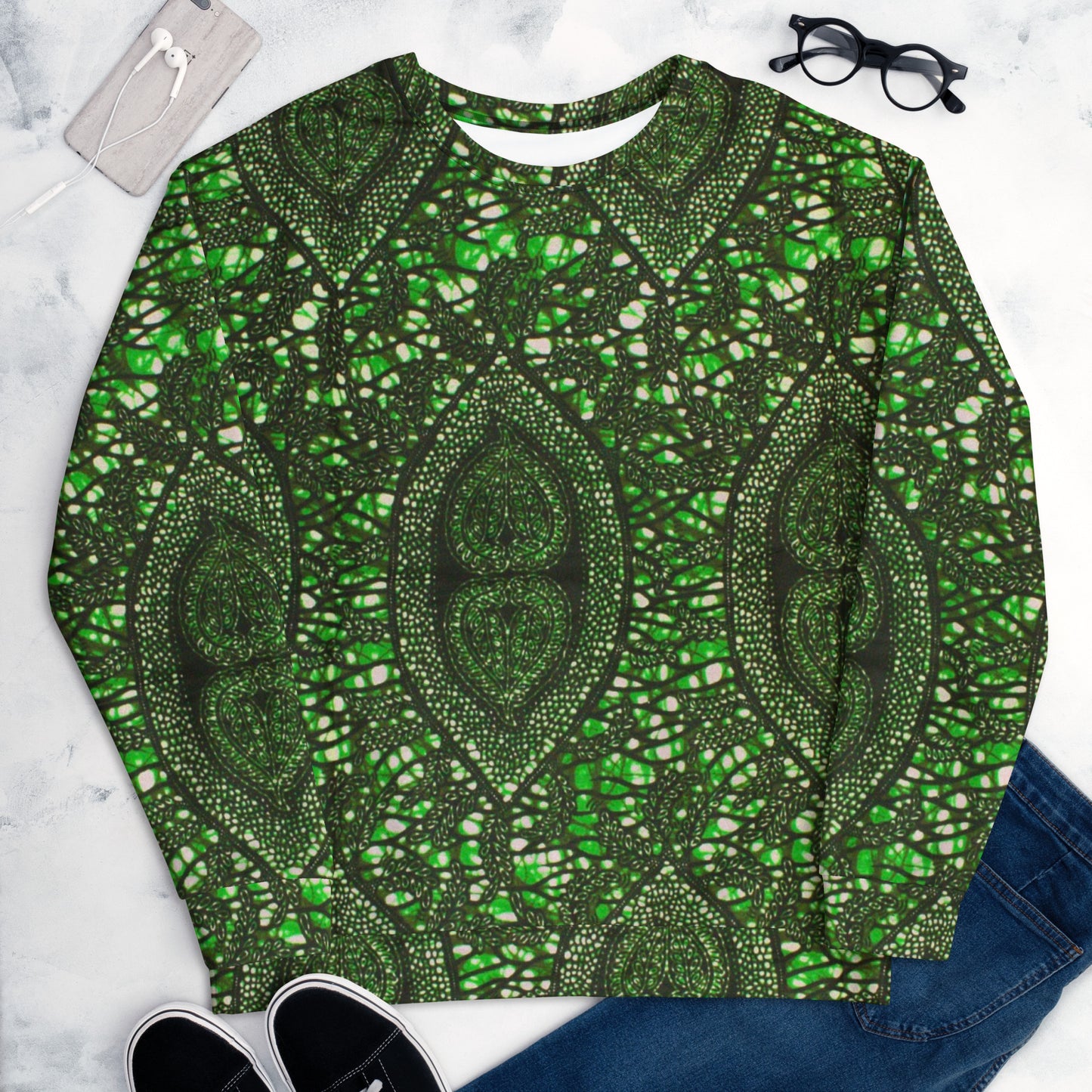 Green Peas Ankara Unisex Sweatshirt