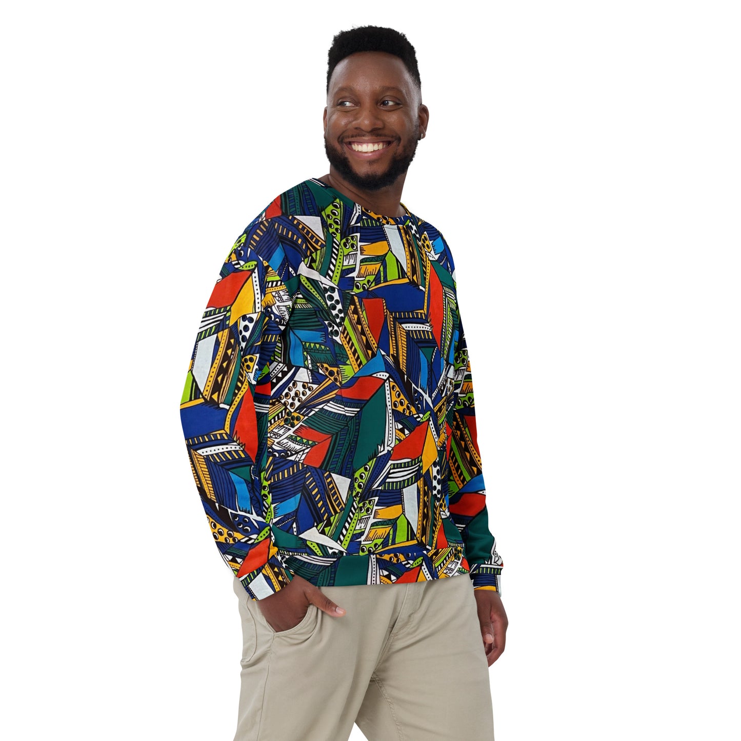 Multicolour Shapes Ankara Unisex Sweatshirt