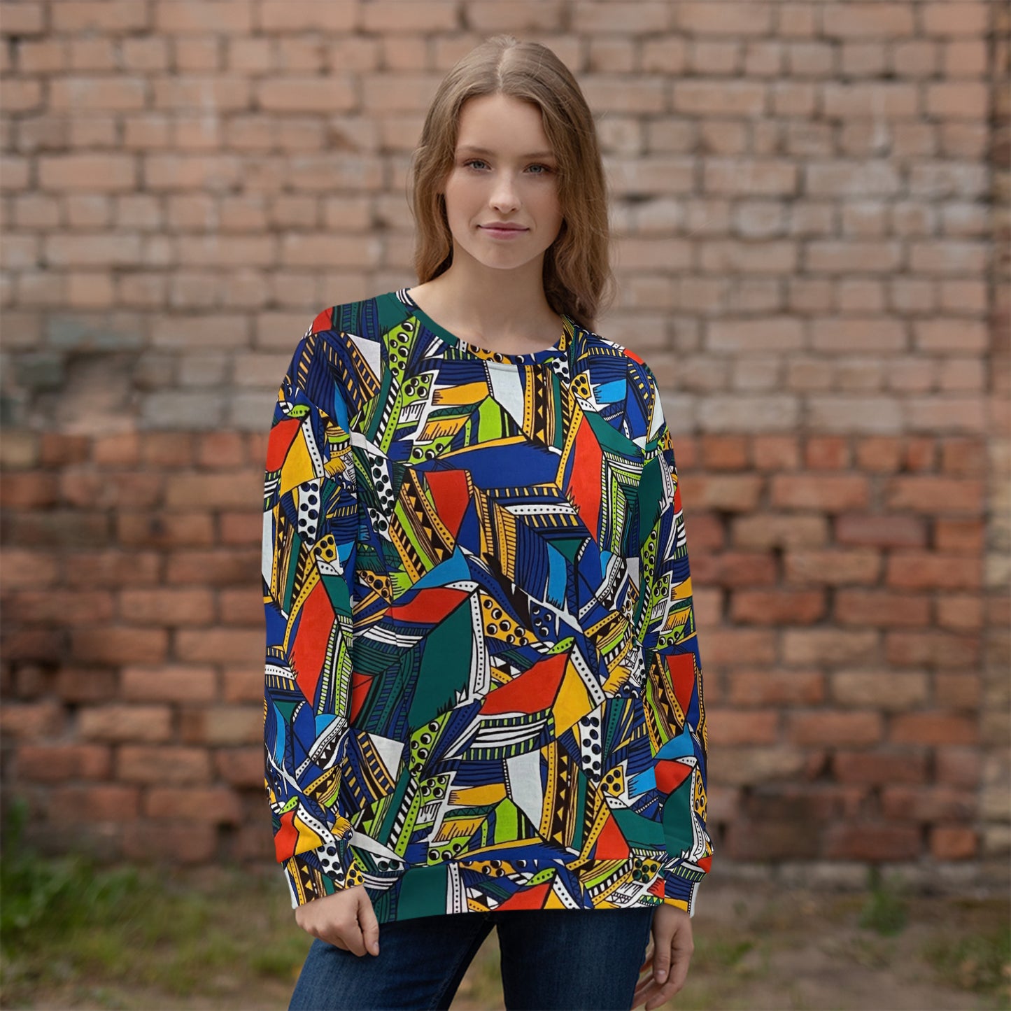 Multicolour Shapes Ankara Unisex Sweatshirt