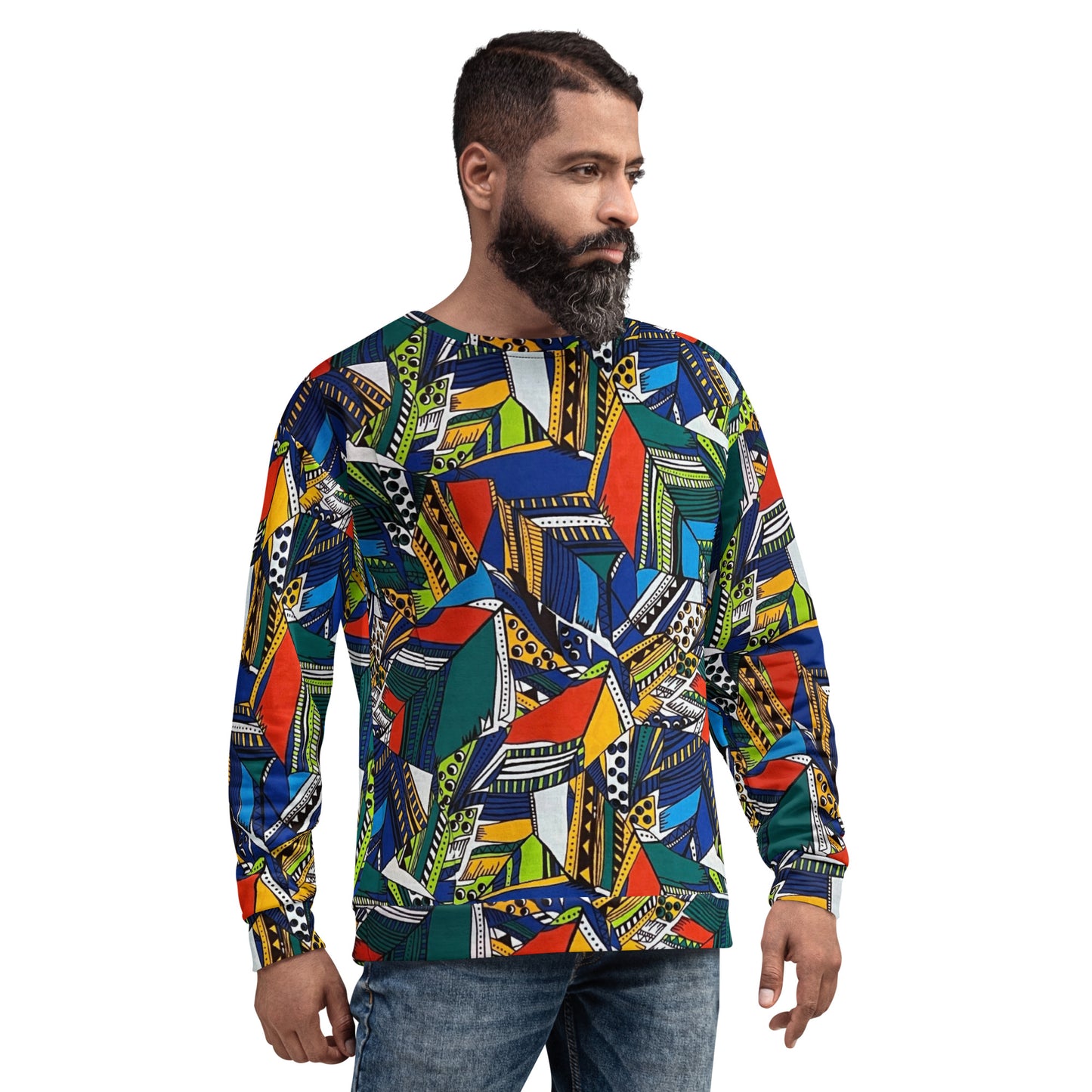 Multicolour Shapes Ankara Unisex Sweatshirt