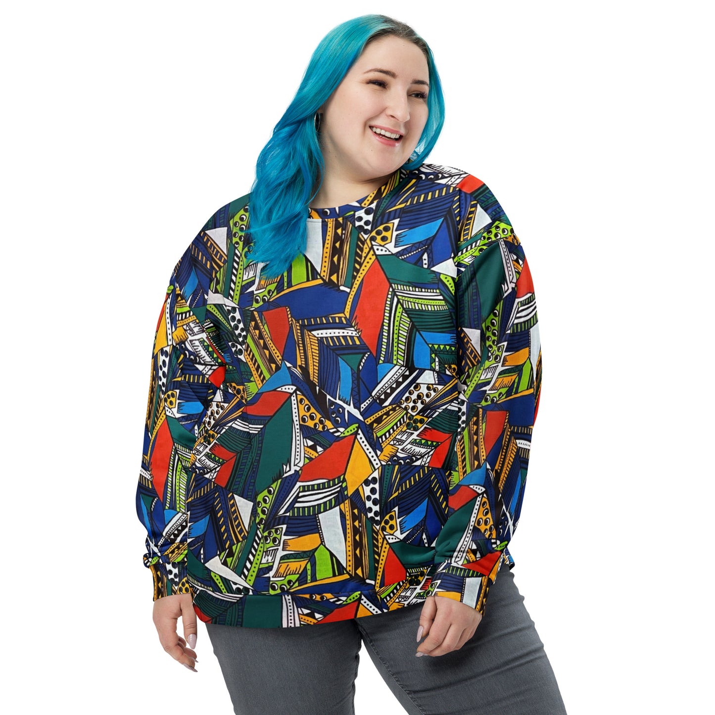 Multicolour Shapes Ankara Unisex Sweatshirt