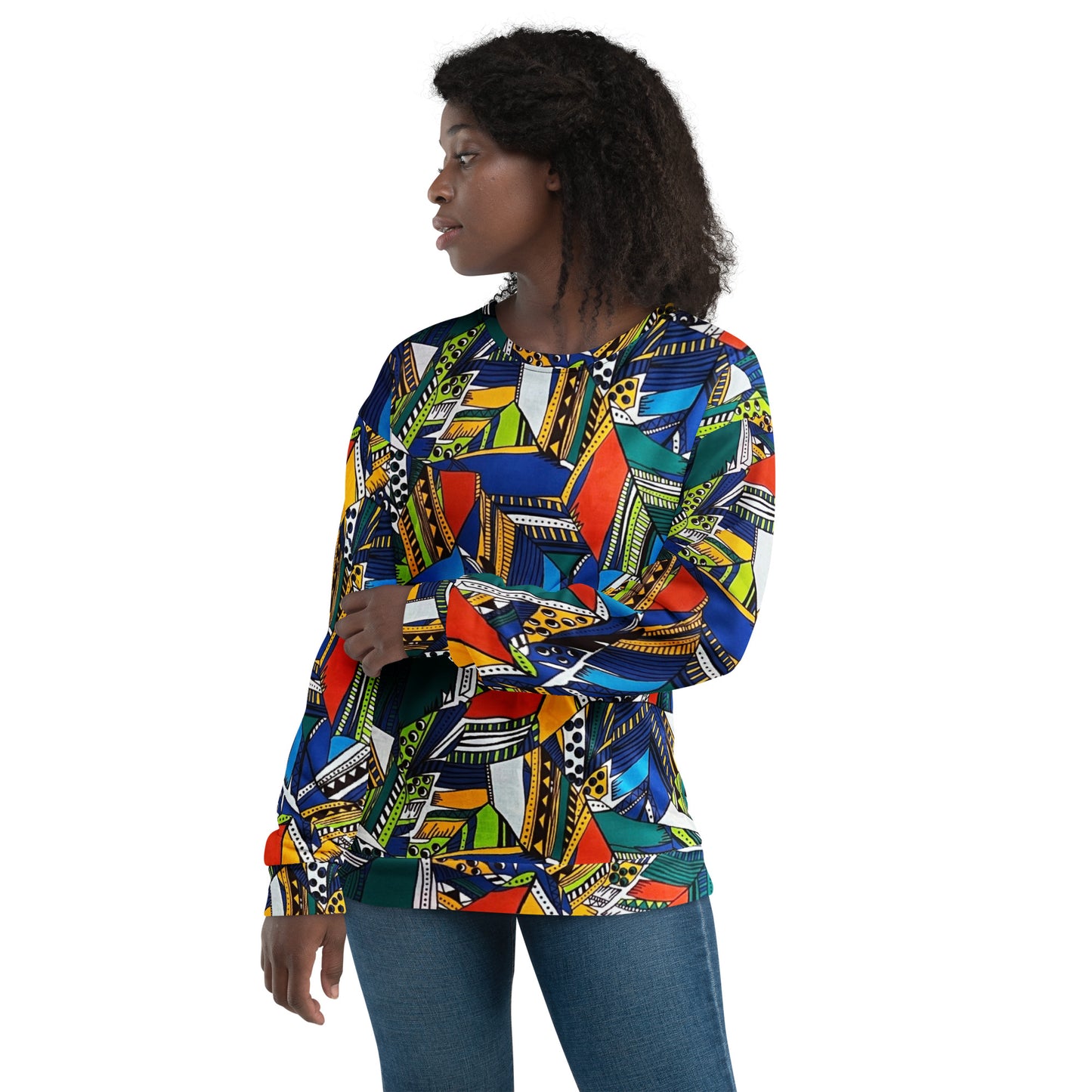 Multicolour Shapes Ankara Unisex Sweatshirt