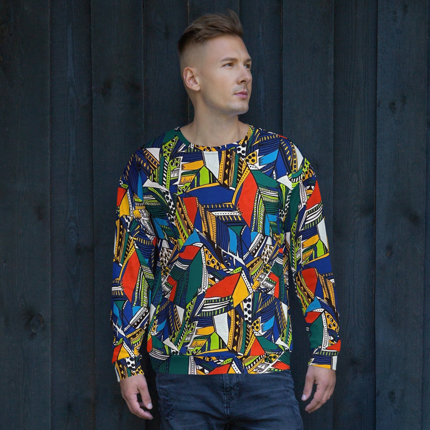 Multicolour Shapes Ankara Unisex Sweatshirt