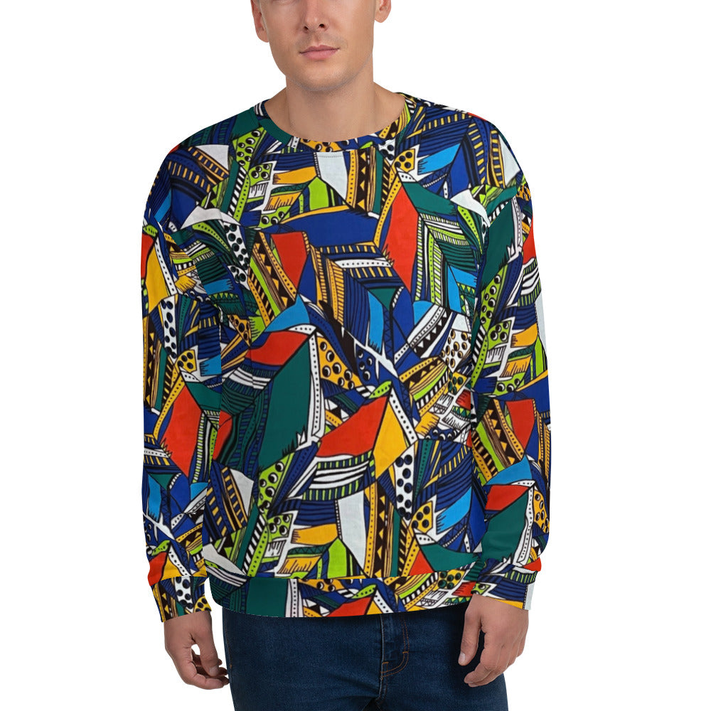 Multicolour Shapes Ankara Unisex Sweatshirt