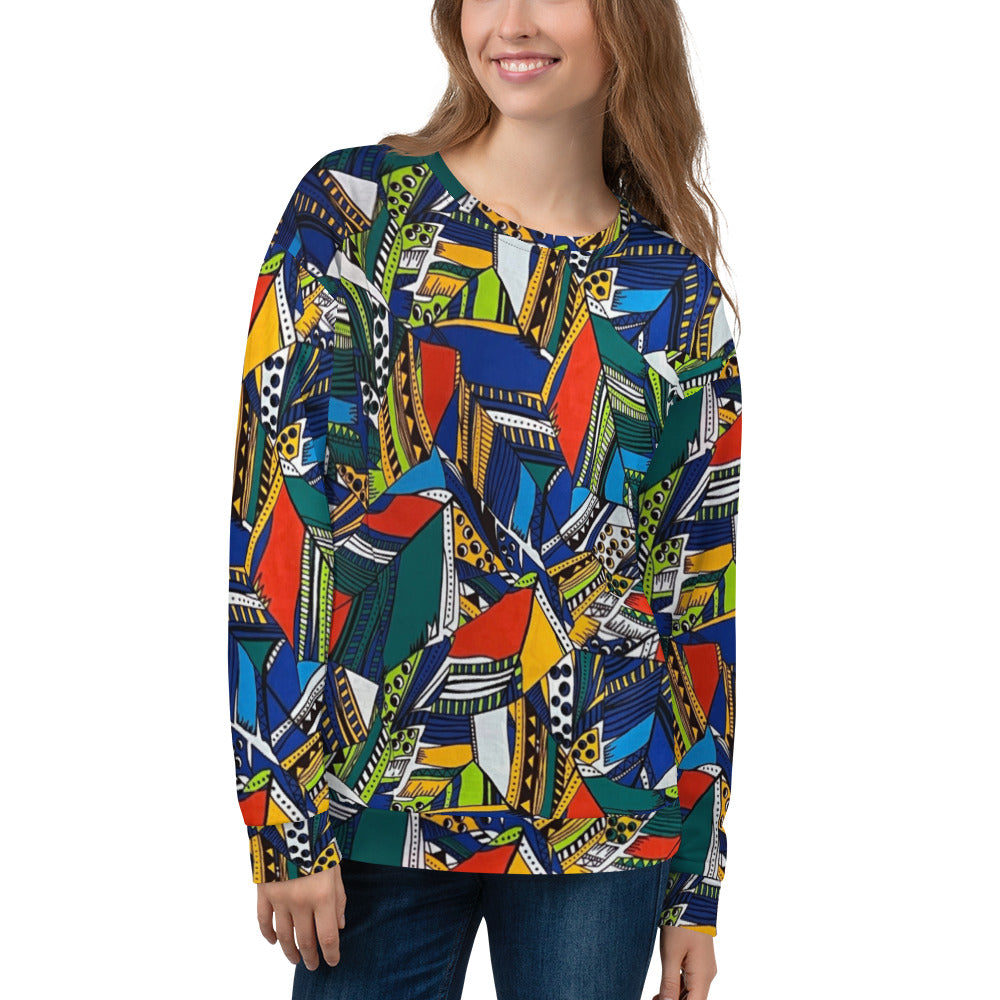 Multicolour Shapes Ankara Unisex Sweatshirt