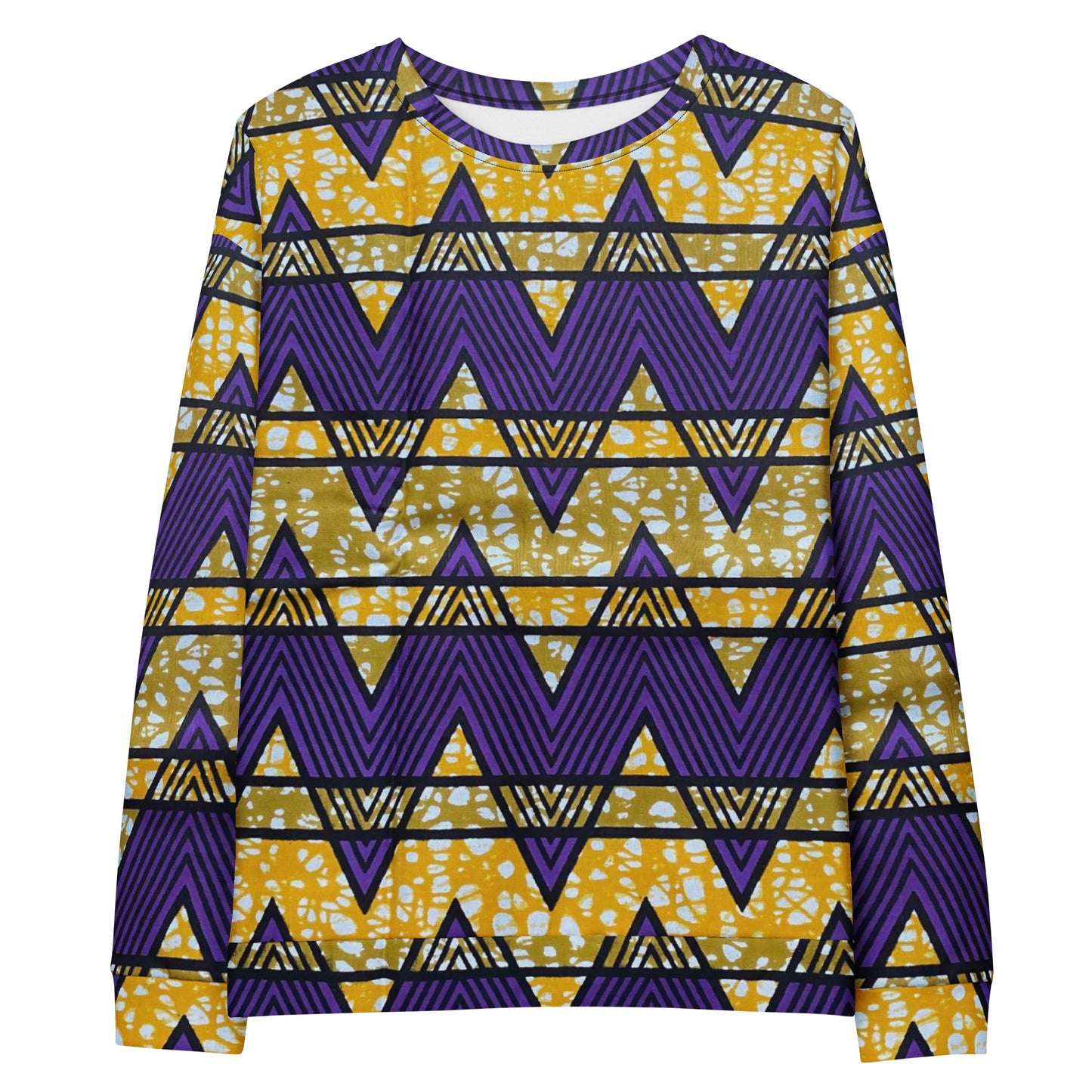 Purple Yellow Kente Ankara Unisex Sweatshirt