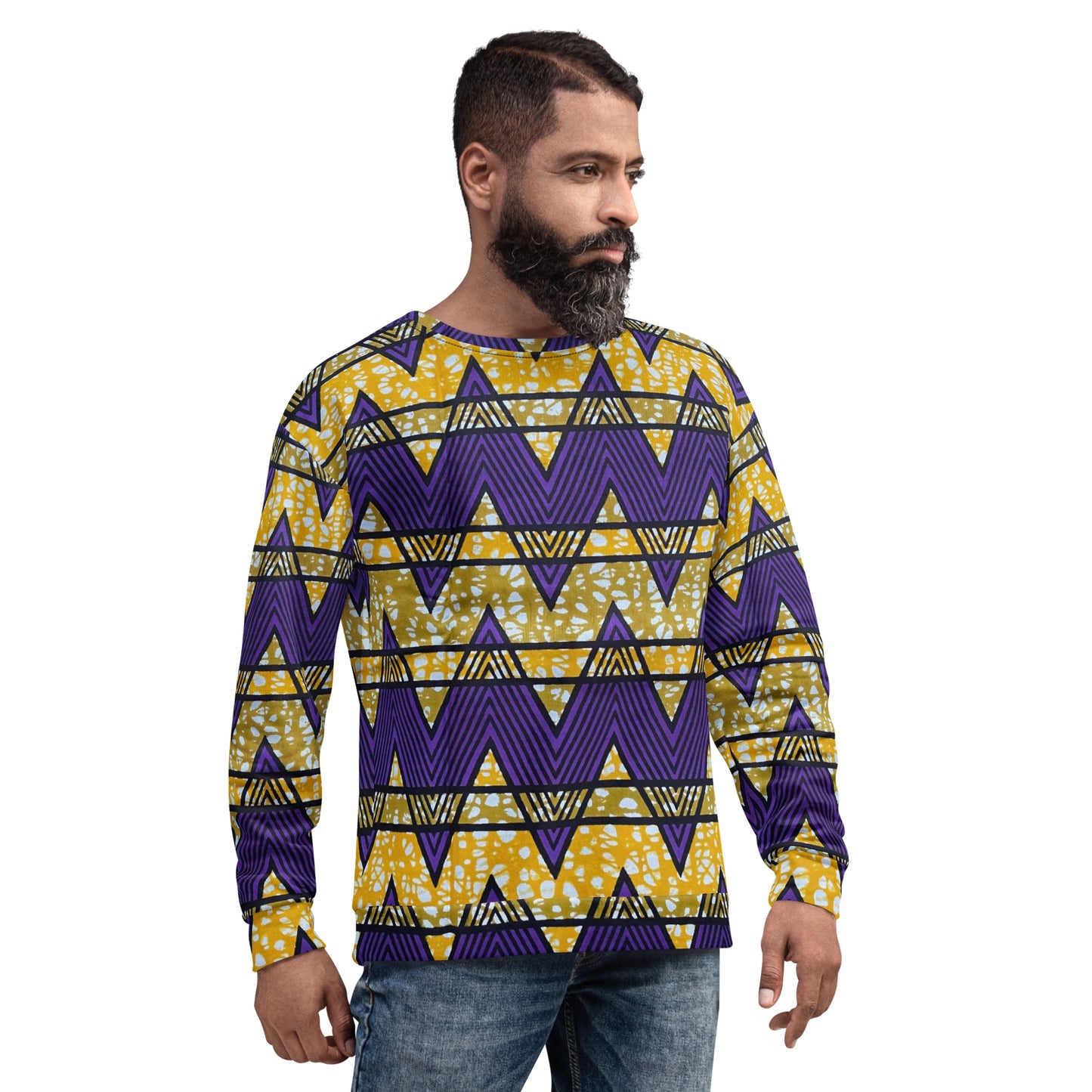 Purple Yellow Kente Ankara Unisex Sweatshirt