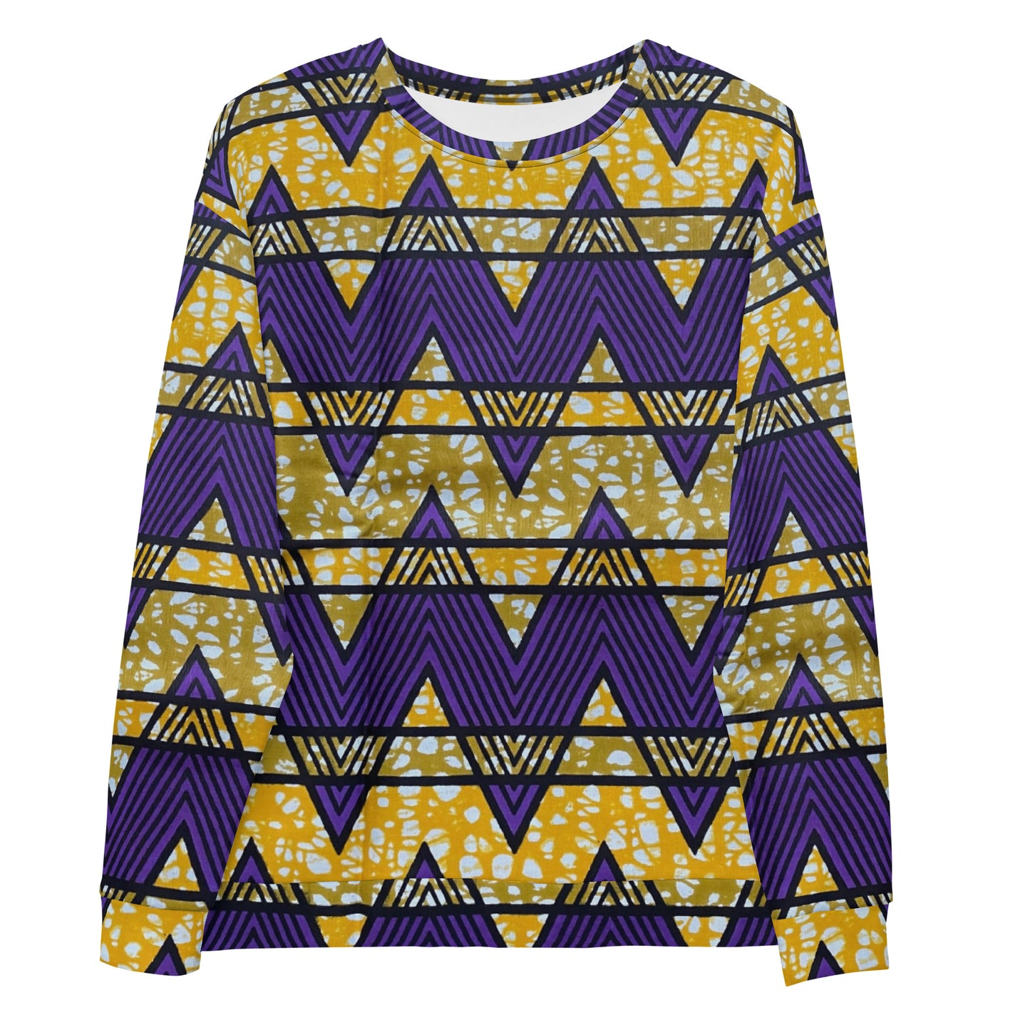 Purple Yellow Kente Ankara Unisex Sweatshirt