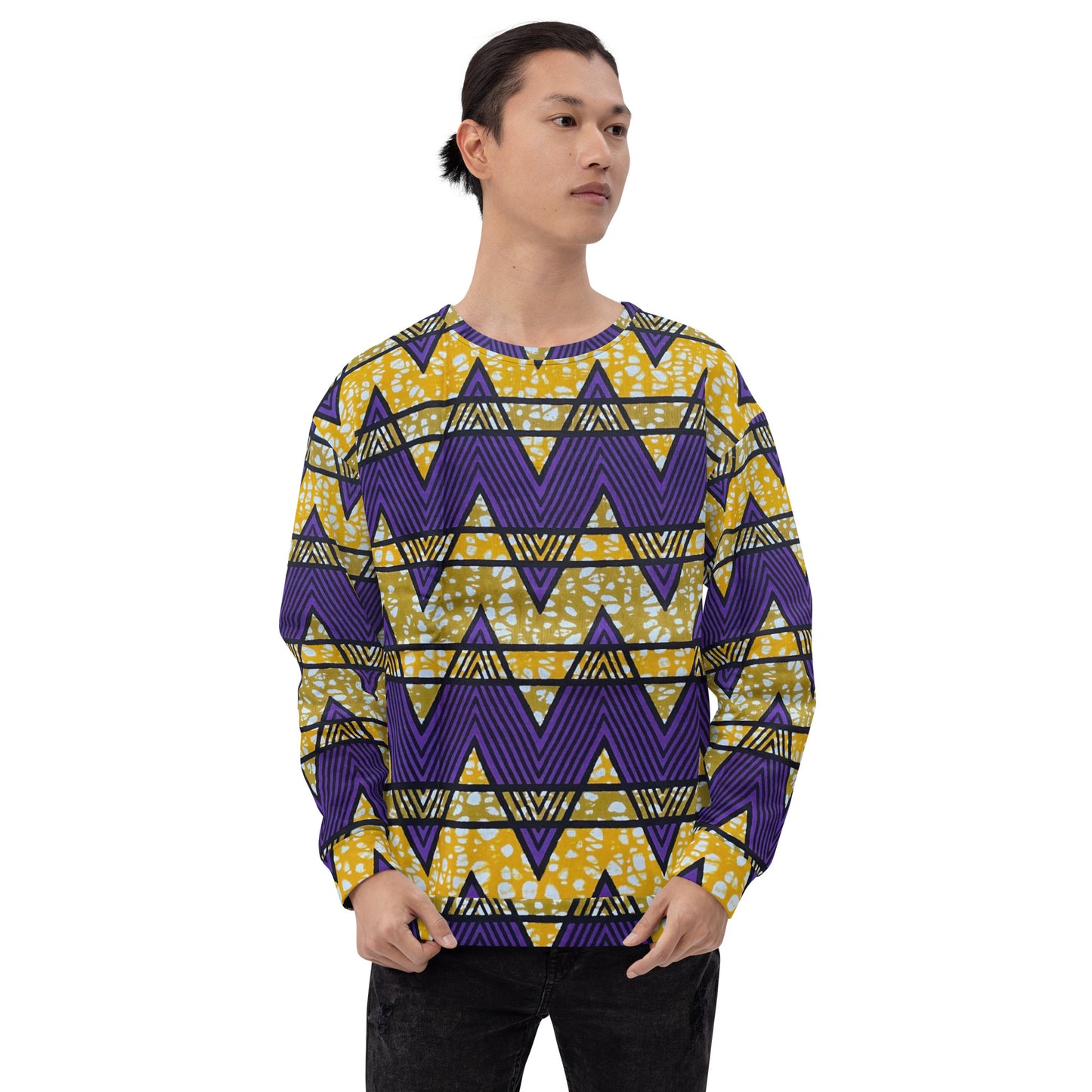 Purple Yellow Kente Ankara Unisex Sweatshirt