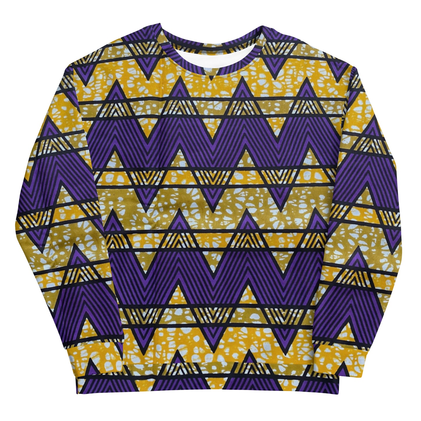 Purple Yellow Kente Ankara Unisex Sweatshirt