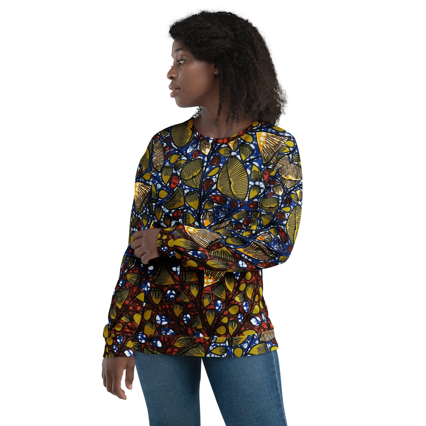 Leafy Abstract Ankara Unisex Sweatshirt