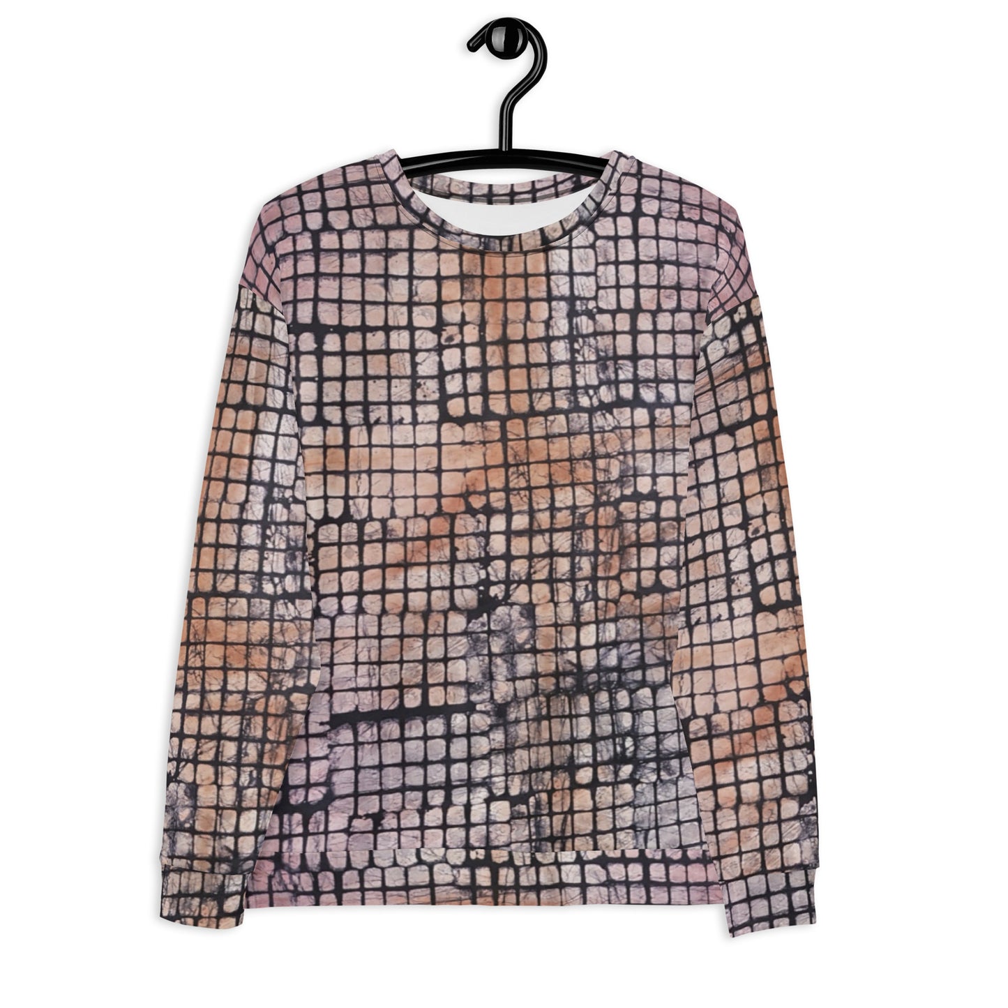 Pink Checked Adire Unisex Sweatshirt