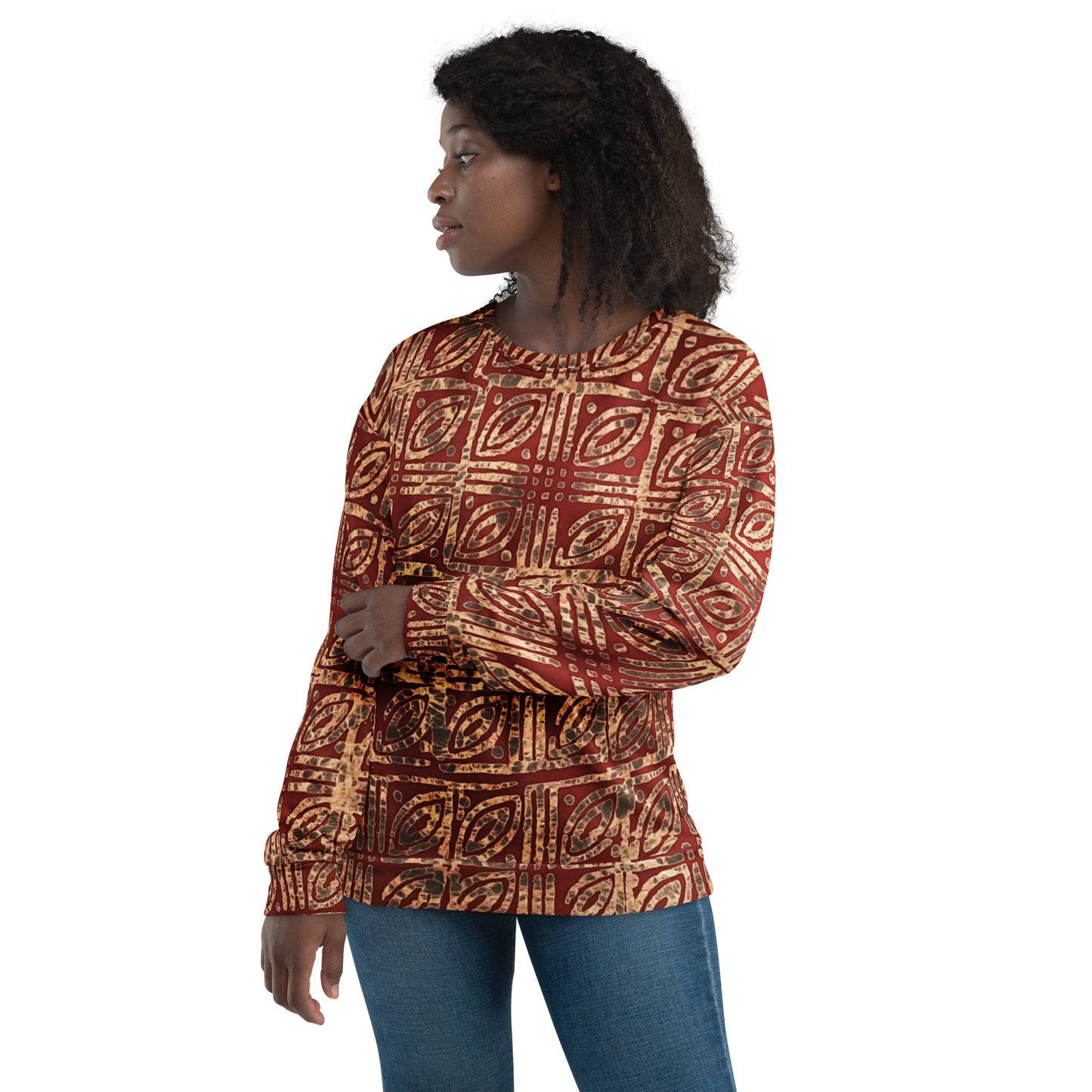 Copper And Gold Adire Unisex Sweatshirt