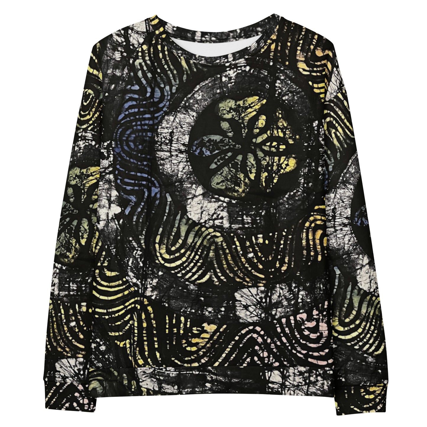 Circles And Swirls Indigo Adire Unisex Sweatshirt