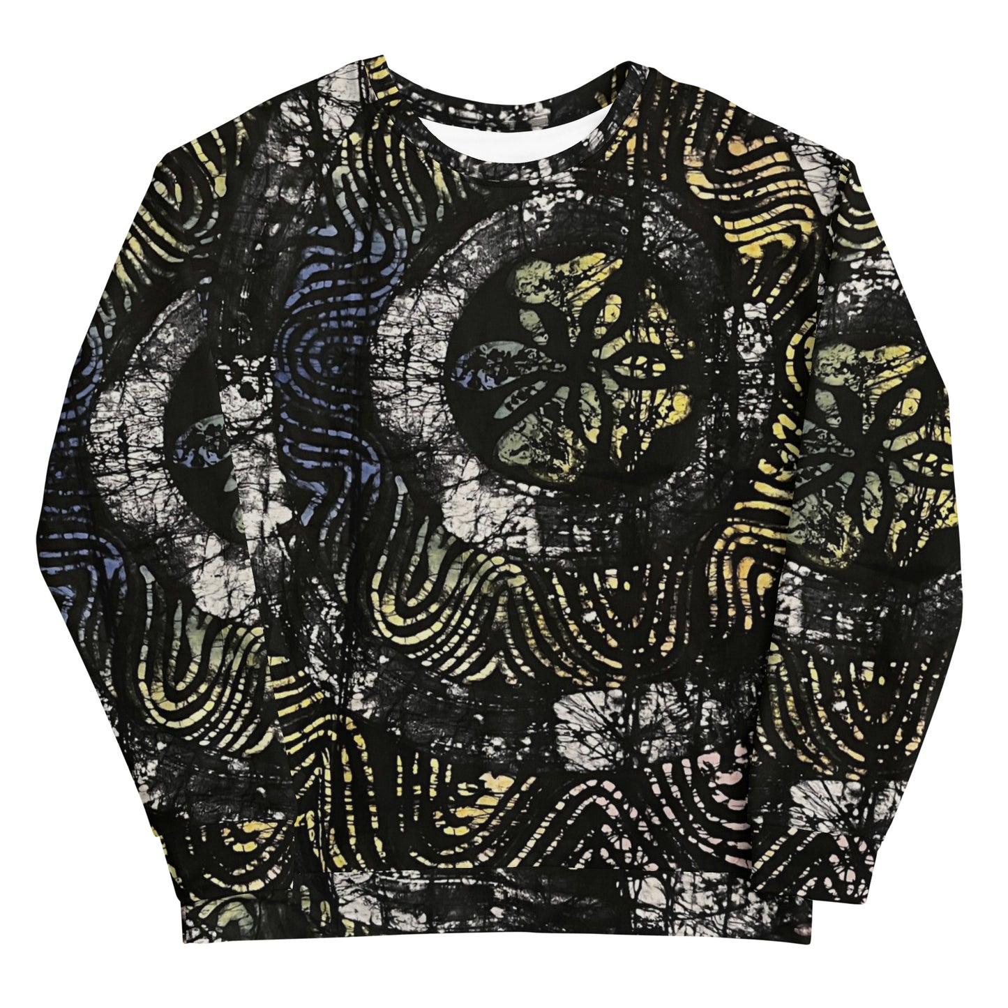 Circles And Swirls Indigo Adire Unisex Sweatshirt