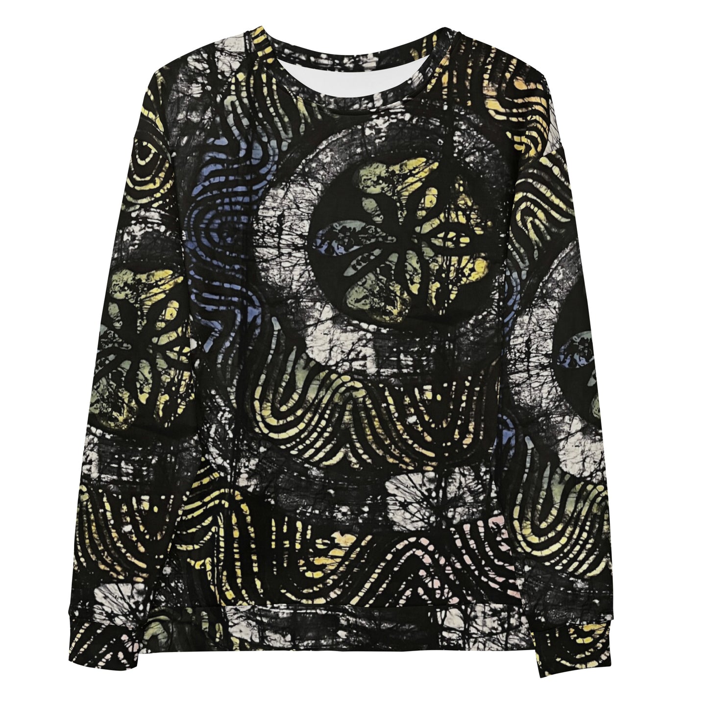 Circles And Swirls Indigo Adire Unisex Sweatshirt