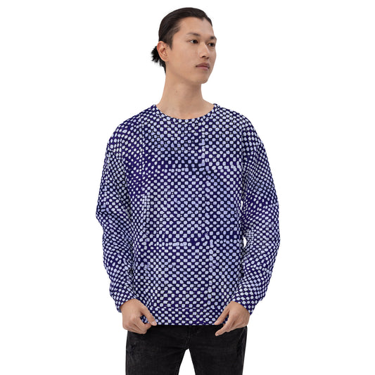 Purple And White Polka Dots Adire Unisex Sweatshirt