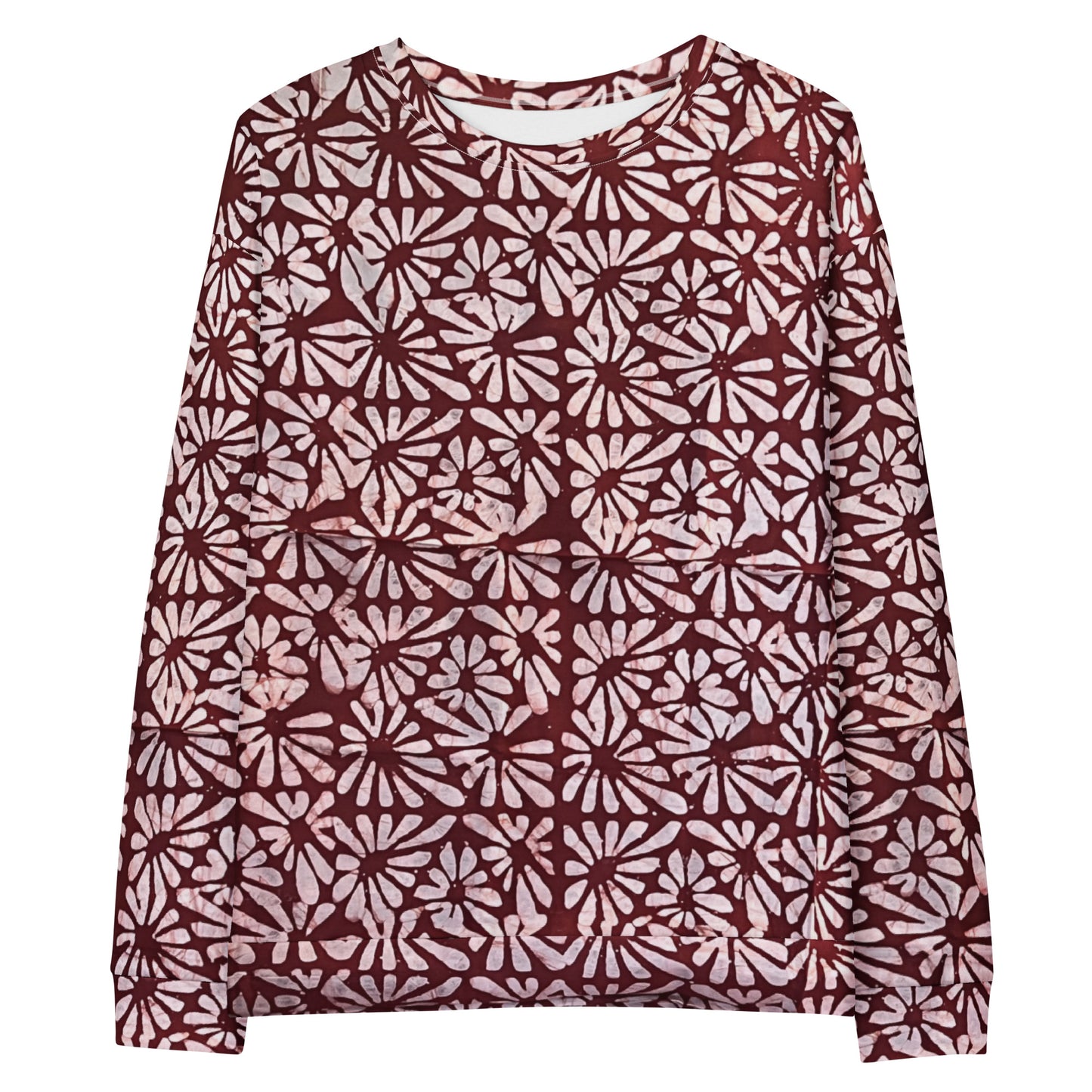 Red Abstract Adire Unisex Sweatshirt