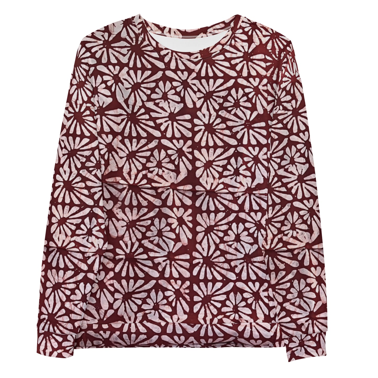 Red Abstract Adire Unisex Sweatshirt