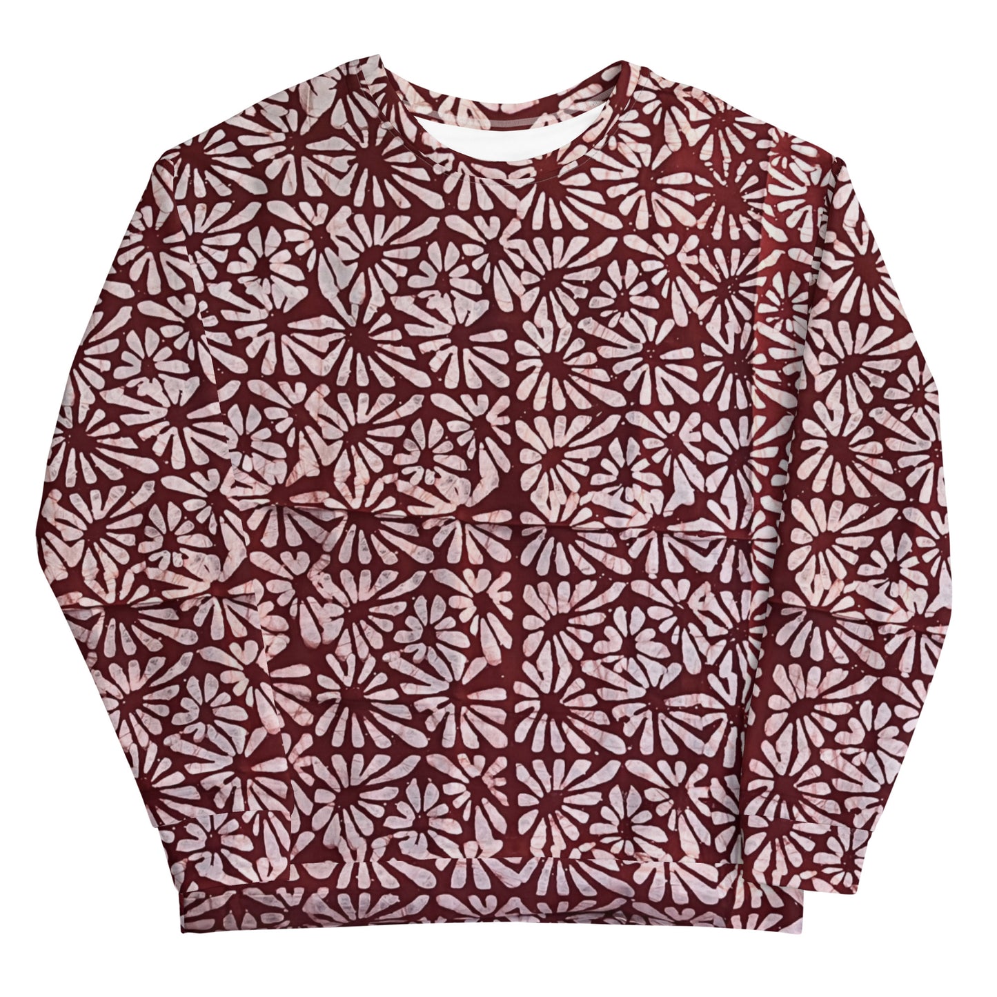 Red Abstract Adire Unisex Sweatshirt