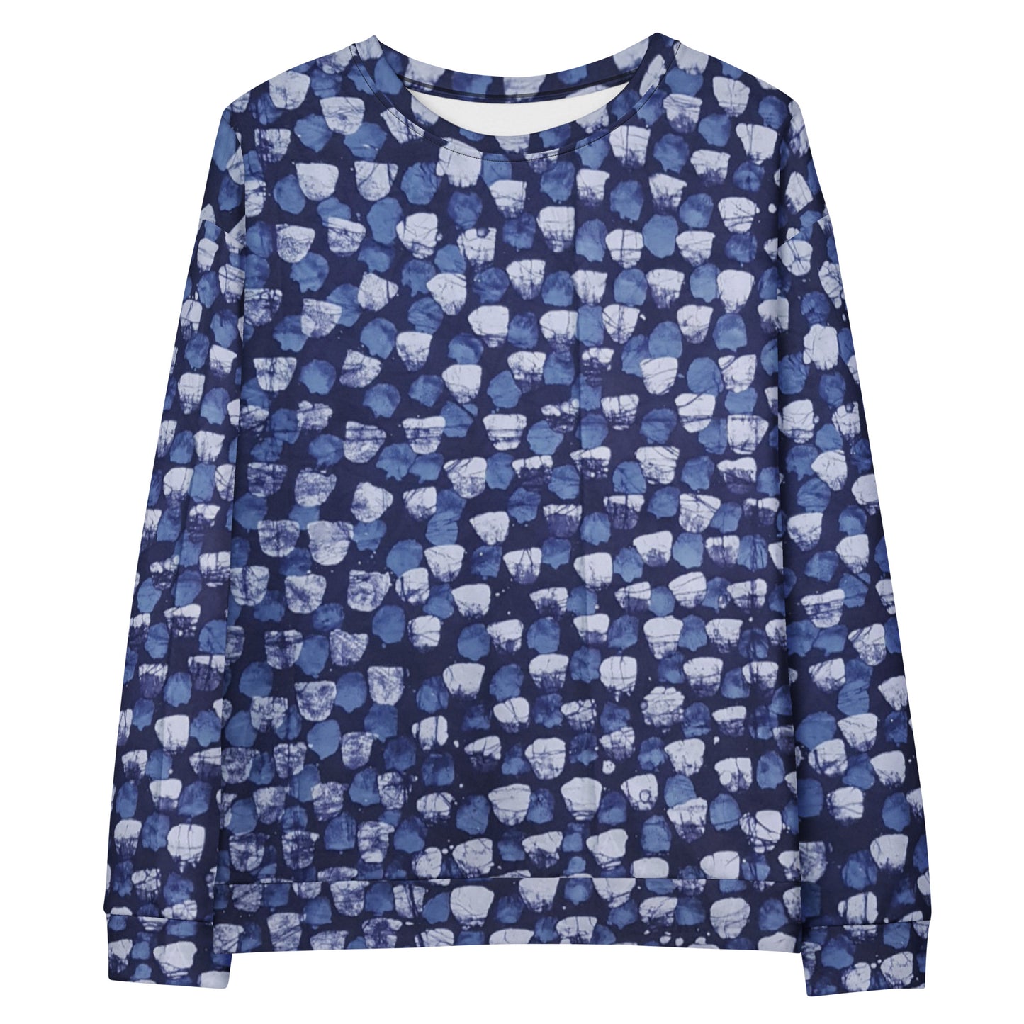 Blue Dotted Adire Unisex Sweatshirt