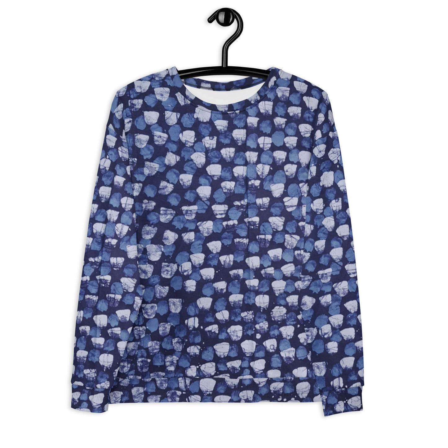 Blue Dotted Adire Unisex Sweatshirt