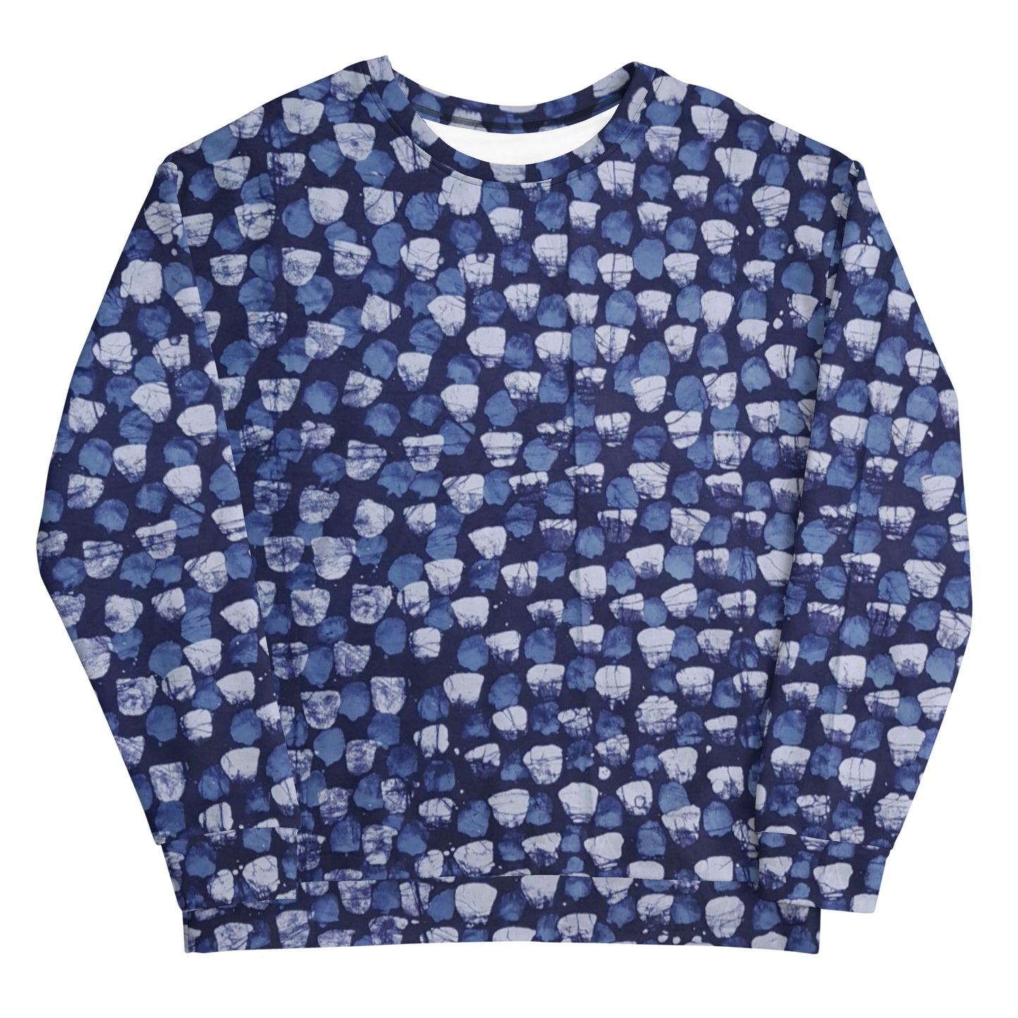 Blue Dotted Adire Unisex Sweatshirt