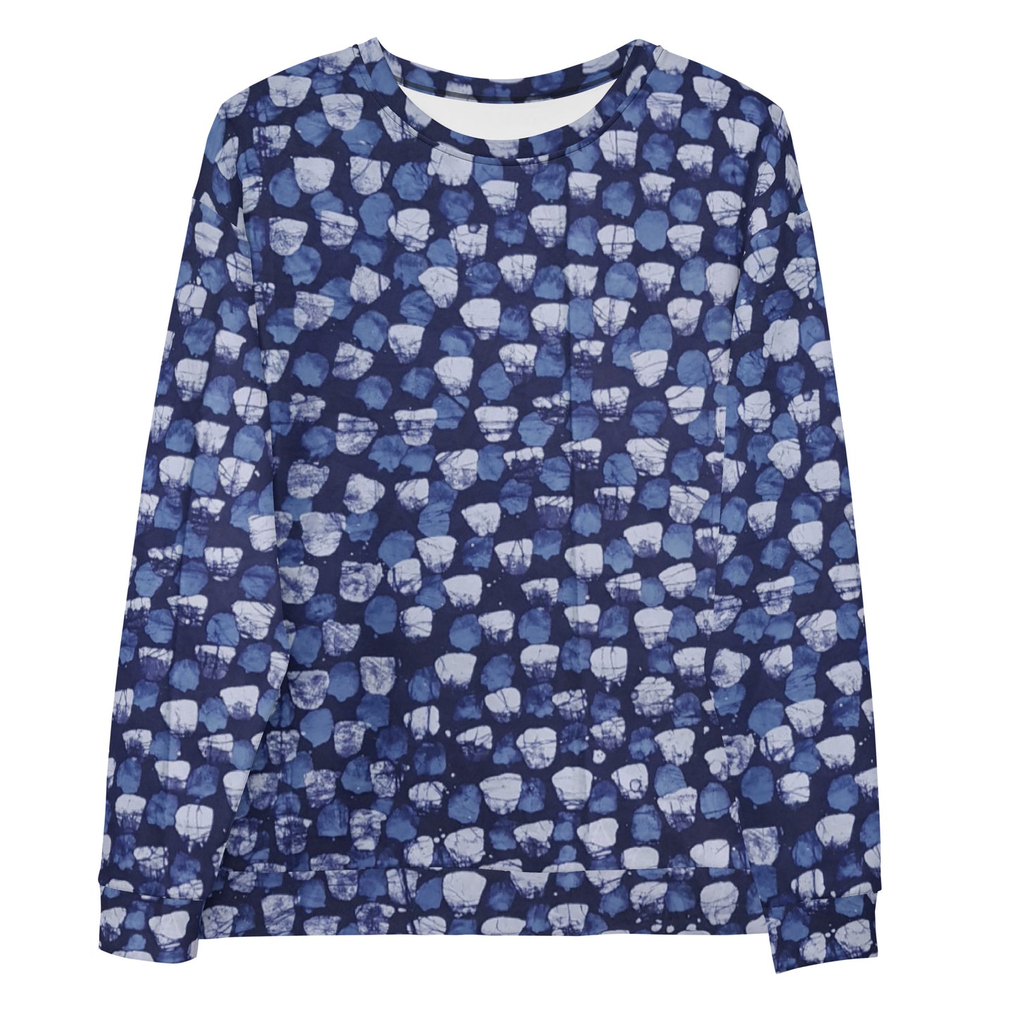 Blue Dotted Adire Unisex Sweatshirt