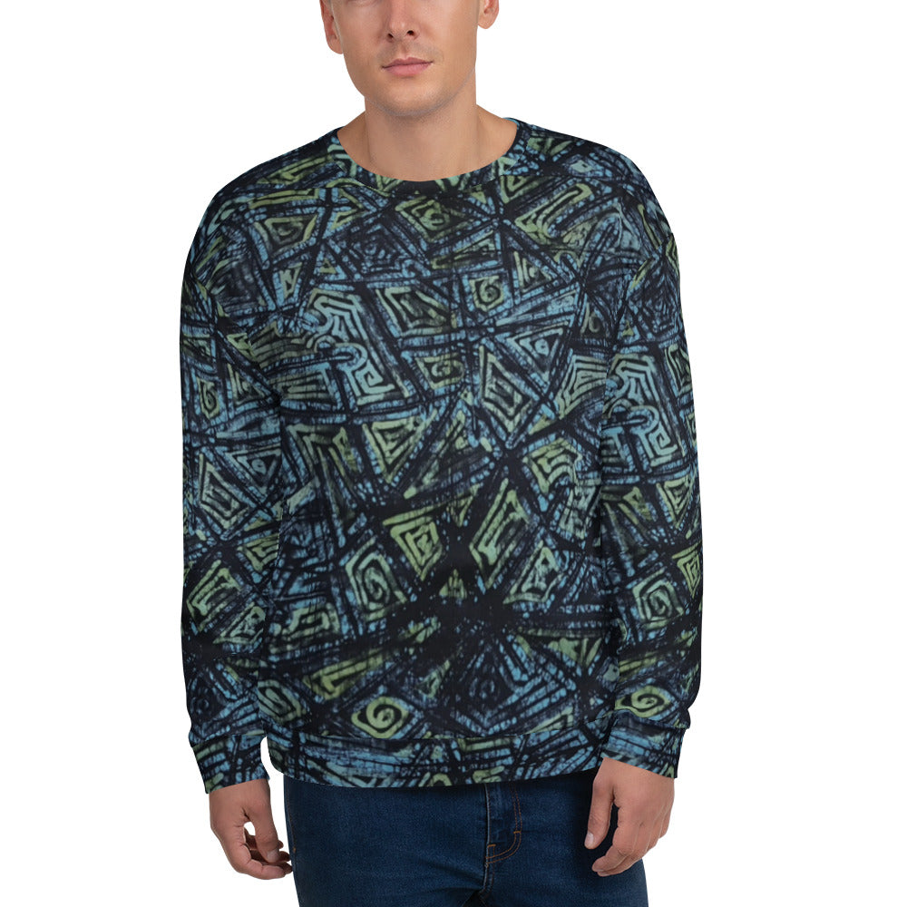 Blue Dotted Adire Unisex Sweatshirt