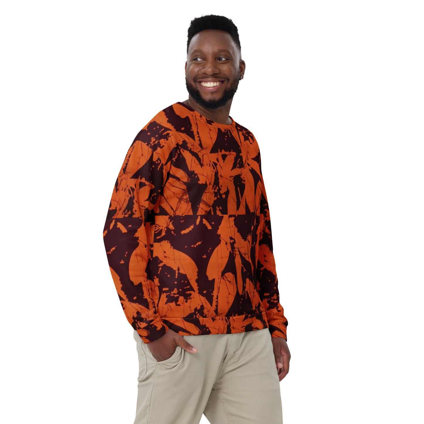 Orange Adire Unisex Sweatshirt