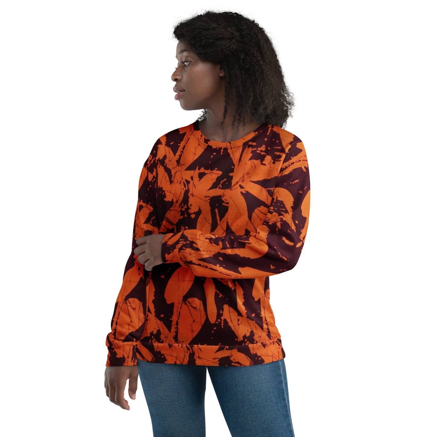 Orange Adire Unisex Sweatshirt