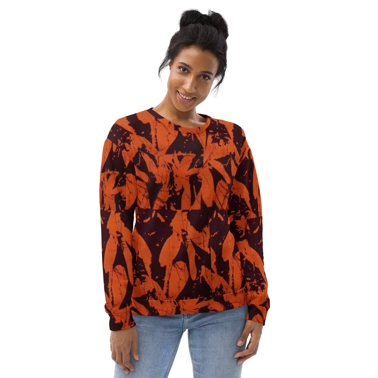 Orange Adire Unisex Sweatshirt