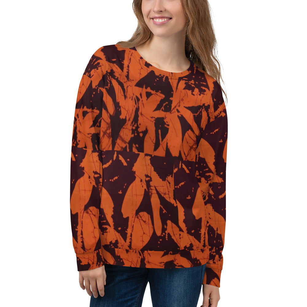 Orange Adire Unisex Sweatshirt