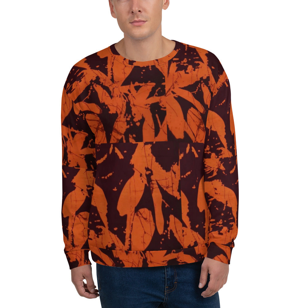 Orange Adire Unisex Sweatshirt